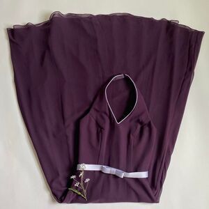 Y2K purple formal halter dress
